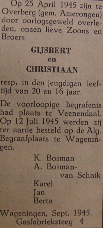 Gijsbert en Christiaan Bosman